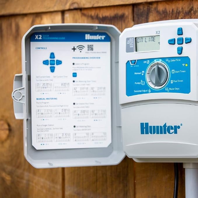 Hunter X2 4 Zone Sprinkler Controller,Outdoor Irrigation Timer for Lawn&Garden,Smart Watering with Weather-Based Scheduling & Cycle & Soak,Smart Controller Ready with Optional WiFi Module(Pack of 10)