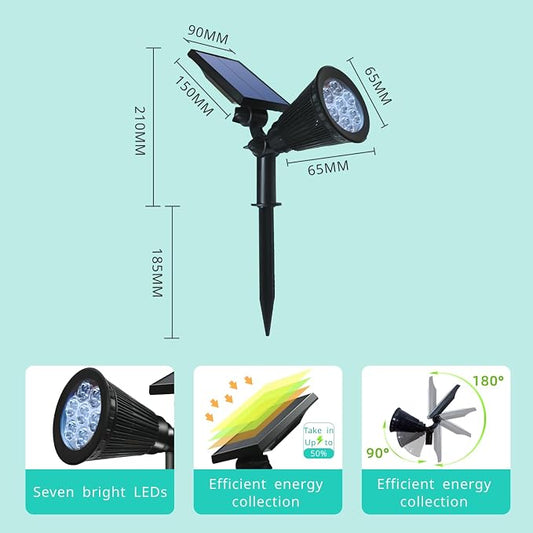 Solar Spot Lights Outdoor Color Changing, 8 Lighting Modes 2-in-1 Solar Lights Outdoor Waterproof, Auto On/Off Multicolor Solar Powered Landscape Spotlights for Garden Patio Yard Pool, 4 Pack