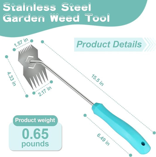 Garden Weed Pulling Tool,Weeder Tool,Garden Tools,Adopting Ergonomic Handle Design,Gardening Tools,Weed Puller Tool Suitable for Farm Planting(Blue Handle)