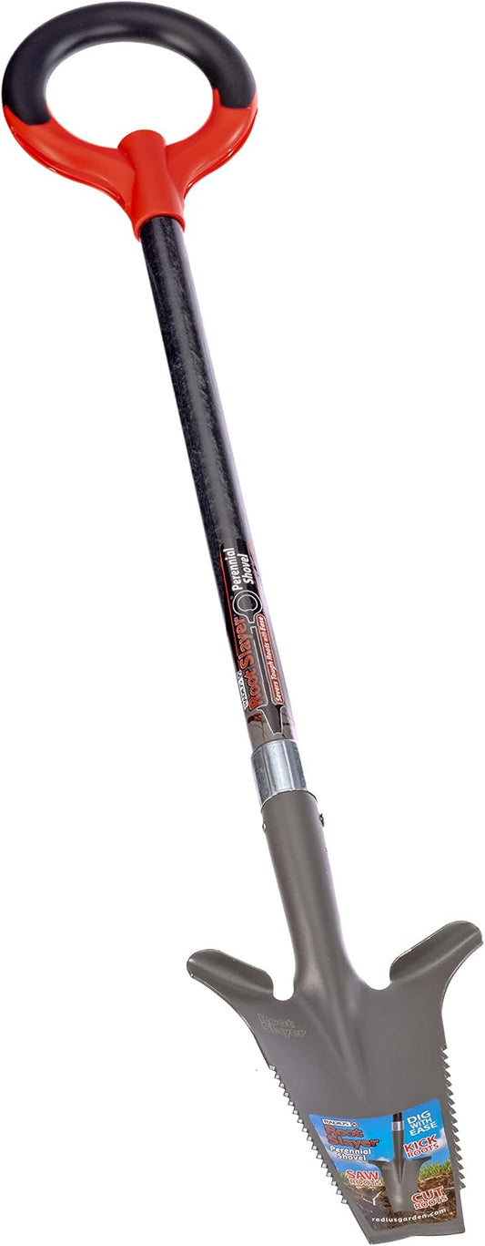 Root Slayer 23311 Perennial Garden Shovel, Fiberglass Shaft, Red