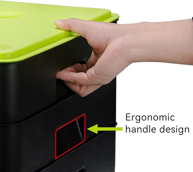 5-Tray Worm Composter,100L WormCompost Bin for Vermicomposting Starter, Indoor & Outdoor Worms Farm Composting Bin, Worm Compost Bin for Recycling Food Waste (Black)