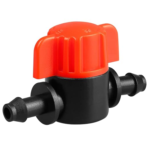 Gardrip 1/4" Drip Irrigation Valve:50 Pack Drip Irrigation Shut Off Switch Valve Fits 1/4 Inch Drip Irrigation Tubing Drip Line Cut Off Valve for Garden Lawn Irrigation System