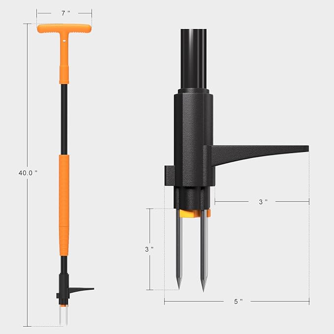 Weed Puller Tool, Fully Stand Up Weeding Tool With 3 Claws - Zero Bending and Back Saver, Effortless and Efficient Weed Remover, Durable and Lightweight Weeder, Ideal for Effortless Weed Removal