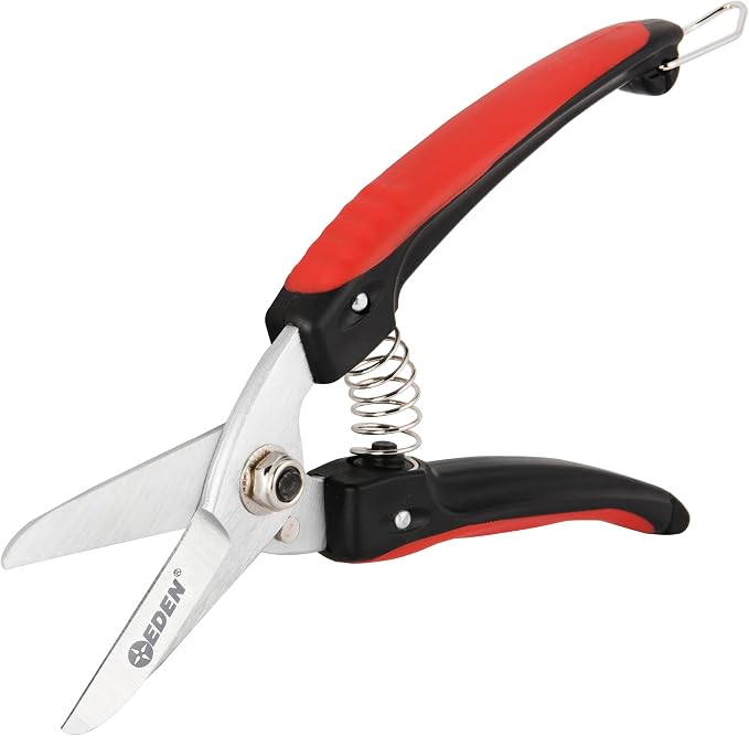 Eden 39006 Durable Bypass Trimming Shears, 1/4 Inch Cutting Diamter For Stems and Branches, HIgh Carbon Steel, Ergonomic Grip