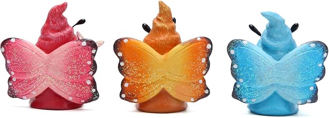 Hodao Spring Butterfly Gnomes Decorations Indoor Home Decor Scandinavian Tomte Elf Decor Gifts 3pcs Summer Resin Butterfly Elf Dwarf Kitchen Tiered Tray Decor