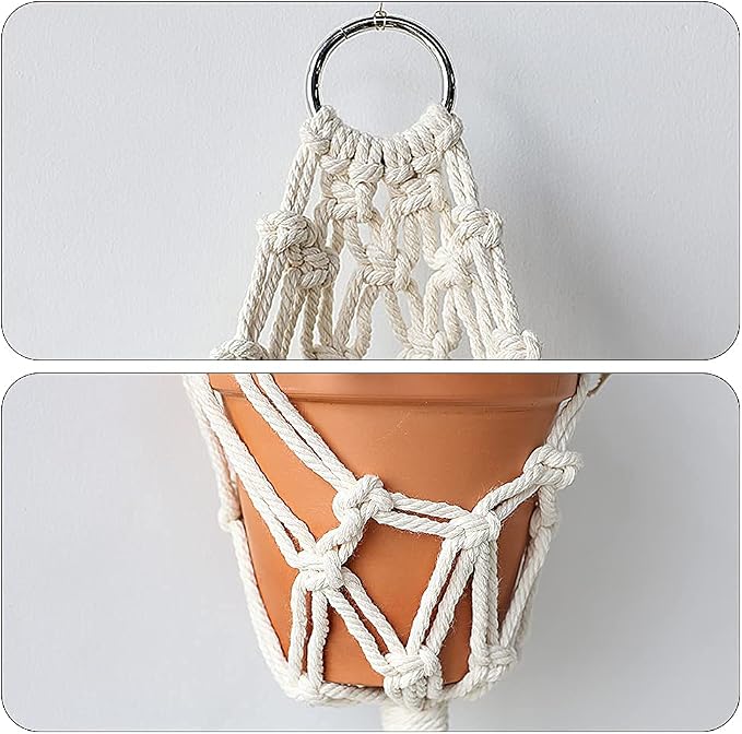 Artilady Macrame Plant Hanger, Boho Hanging Planter for Indoor Plants | Large Plant Holder with Hook, Hanging Baskets for Plants Outdoor, Farmhouse Rustic, Bedroom Window Balcony Home Decor, 2 Pack