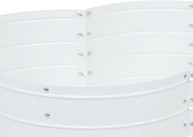 Sunnydaze Galvanized Raised Garden Bed - Outdoor Planter Box for Backyard or Patio - Steel Metal Raised Bed for Gardening Vegetables, Flowers, Herbs - 43 x 43 x 12 in - Ivory White - Clover