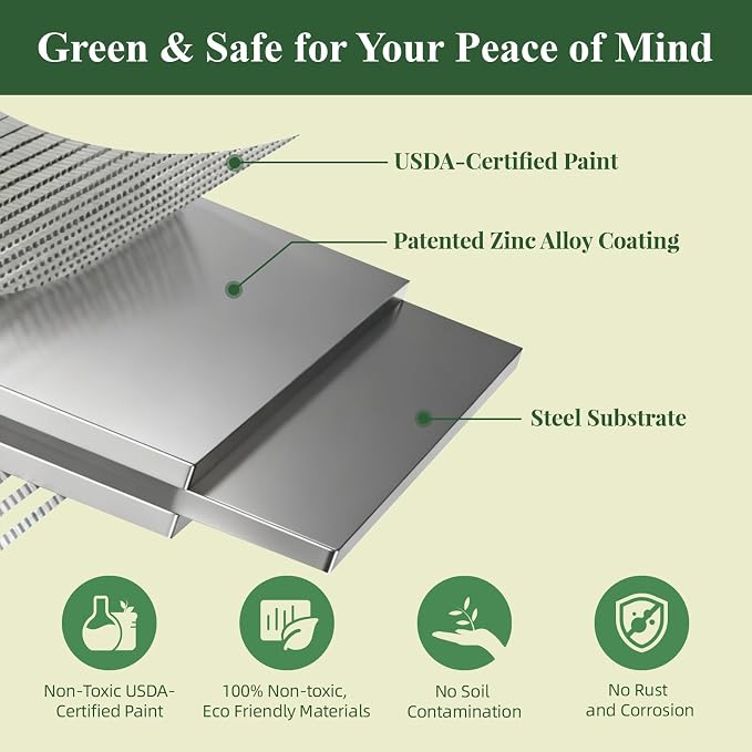 Galvanized Raised Garden Bed, 8x3x1.5ft Oval Metal Planter Box | Easy Tool-Free Assembly, Beginner & Senior Friendly, 18" Tall Large Outdoor Gardening Beds for Vegetables, Flowers, Herb Gray
