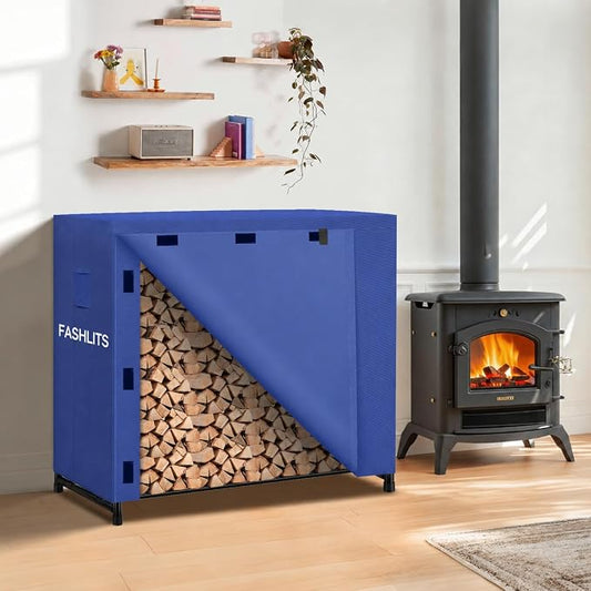 4ft Firewood Rack Cover, Waterproof Heavy Duty 600D Oxford | Storage Wood Rack Cover for Patio, Yard, Indoor and Outdoor Use(Cover Only, Rack Not Included)