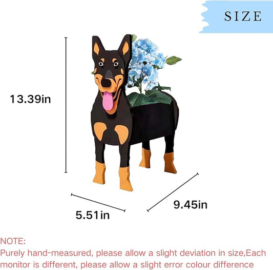 Australian Kelpie Dog Planter Pots, 9.45 x 5.51 x 13.39 Inches | Dog Flower Pot, Cute Animal Shaped Plant Pot, Gifts for Women & Pet Lovers, Indoor Outdoor Garden Home Office Decor