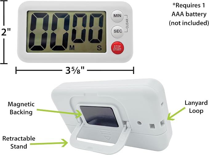 Teacher Created Resources White Magnetic Digital Classroom Timer (TCR21040)