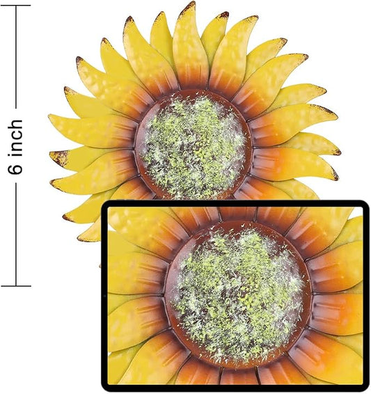 hogardeck Metal Flower Wall Decor for Indoor Outdoor, Kitchen Decor Floral Metal Wall Art, Wall Decor for Bathroom, Living Room, Porch, Garden, Yard, Backyard (2 Pcs 6'' )