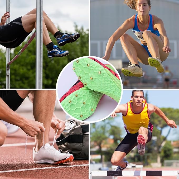 96PCS Alloy Steel Track Spikes, 32pcs 1/8in + 32pcs 3/16in + 32pcs 1/4in Track and Cross Country Spikes Golf Shoe Spike with Spike Wrench, Replacement for Sprint Sports Short Running