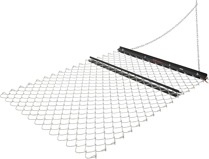 VEVOR Drag Harrow, 4 x 5 ft Chain Harrow - Made from Q235 Steel, UTV Tractor Attachments for Landscape Leveling or Sod Prepping, Durable Harrow Rake for Gravel Driveway, Farm Field Garden Black