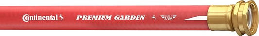 Continental Premium Garden Red Heavy Duty Hot Water Garden Hose, 5/8in Inside Diameter x 50ft Length, Male x Female Garden Hose Thread