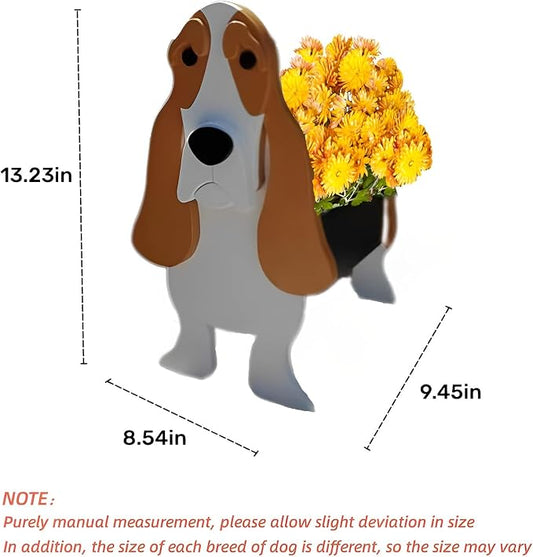 Basset Hound Dog Planter Plant Pots,Cute Garden Dog Flower Planter,Dog Planters Birthday Gifts for Women,Office,Indoor/Outdoor Decor(9.45 * 8.54 * 13.23in)