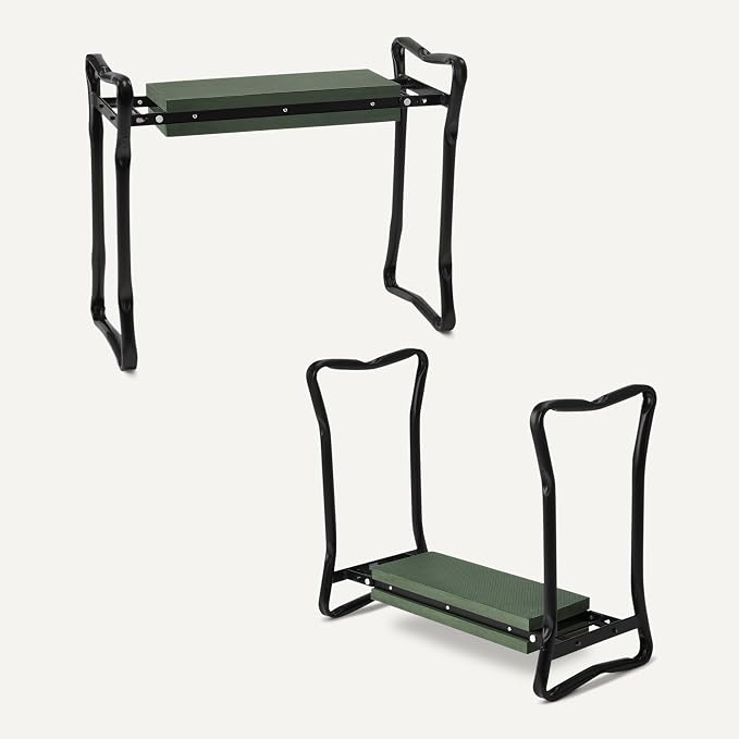 Amazon Basics Gardening Stool, Foldable Garden Kneeler and Seat for Outdoor, Padded Design
