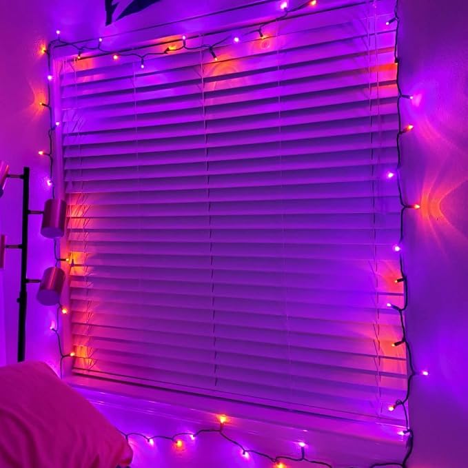 Dazzle Bright Purple and Orange Halloween Fairy String Lights, 4 Pack Total 80FT 240LED Copper Wire Battery Operated Waterproof Lights, Halloween Decorations for Indoor Home Patio Yard Party Decor