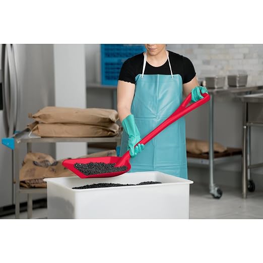 SPARTA Polypropylene Sanitary Shovel, One-Piece Food Handling Scoop, Commercial Kitchen and Bulk Ingredient Transfer Tool, 13.75" x 16.5" Scoop, Red (Pack of 3)