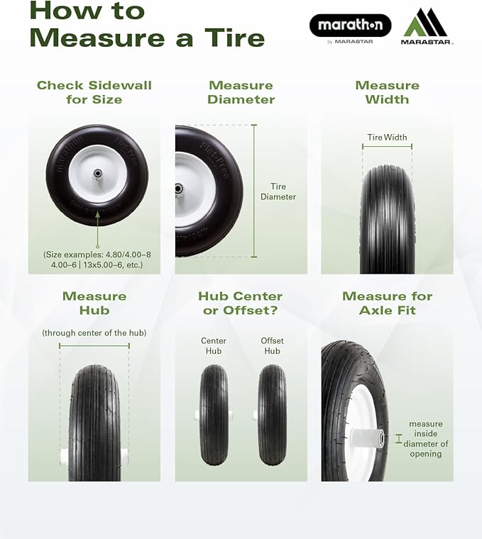 MARASTAR 00232-2PK Universal Fit Flat-Free 11x4.00-5 Tire and Wheel Assembly, Zero Turn Lawn Mower Replacement Tires, Smooth Tread, Adapter Kit included, 2 pack