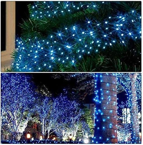 300 LED Blue Outdoor Indoor String Lights, Safety Plug in 8 Modes 108Ft Twinkle Lights,Christmas Tree Wire Fairy Lights for Bedroom, Party Decor(300Led-Blue)