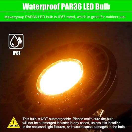 PAR36 Landscape LED Light Bulb 7W 12V Low Voltage Waterproof Spotlight for Outdoor Yard Lighting Tree Light, In-Ground Well Light, Warm White 2700-3000K