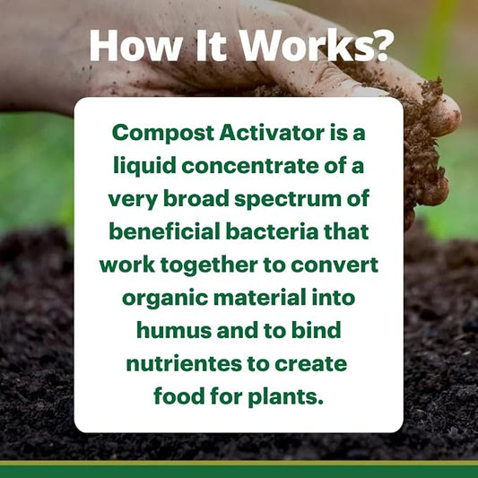TeraGanix Compost Accelerator (1 Bottle = 22 Gallons), Reduce Odors, Liquid Compost Starter Concentrate, Reduce Composting Time, USDA Organic, 1 Quart (32 fl oz)