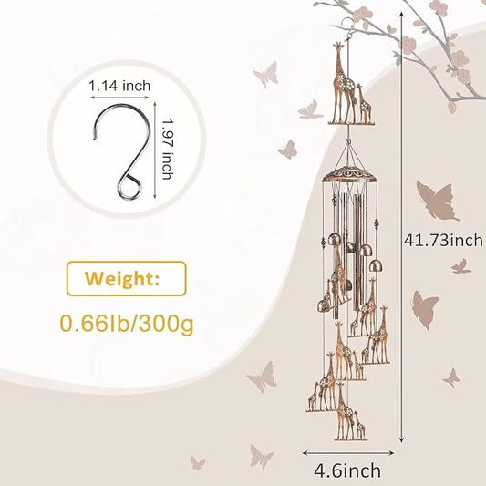 Giraffe Wind Chimes for Outside,Gardening Gifts for Giraffe Lover,Women,Men,Mom,Birthday Party Decorations,Memorial Gifts,Wind Chimes Outdoors,Indoors,Room,Home,Wall,Garden,Patio,Yard Decor
