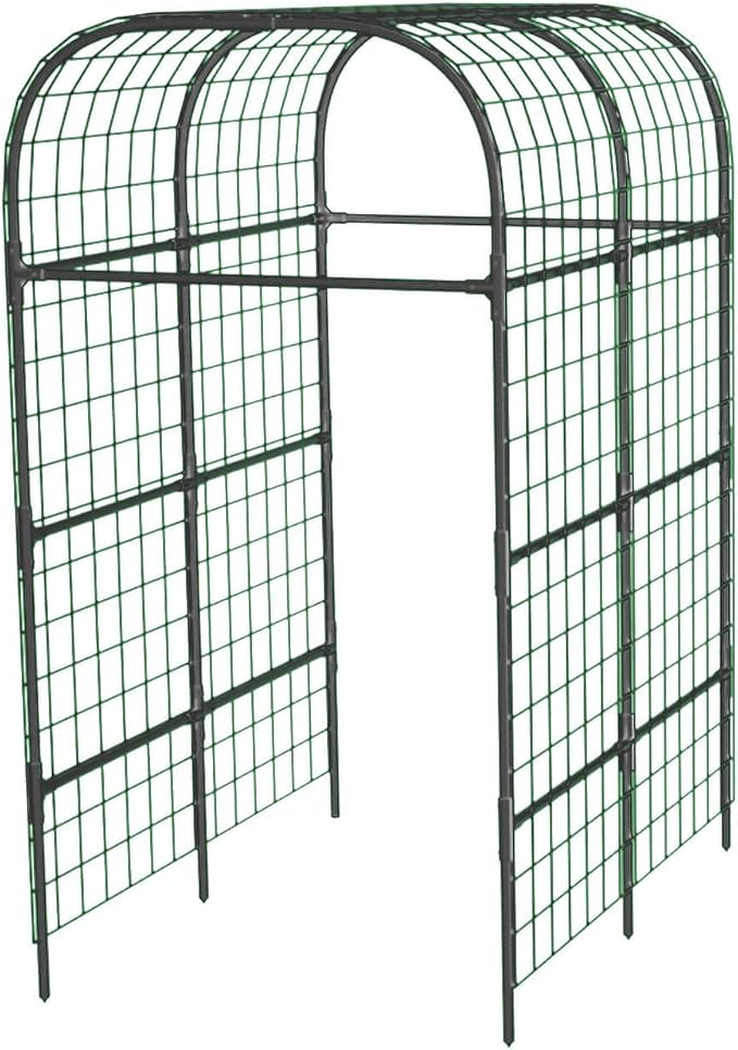Metal Garden Arch Trellis, 7.3Ft Black for Raised Beds, Plant Support for Cucumbers & Climbing Vegetables