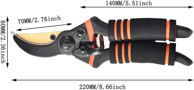 Ultra Sharp Titanium Steel Pruning Shears, Cuts 3X Easier, Rust-Resistant, Effortlessly 1-Inch Cut Capacity Garden Scissors, Ergonomic Handle