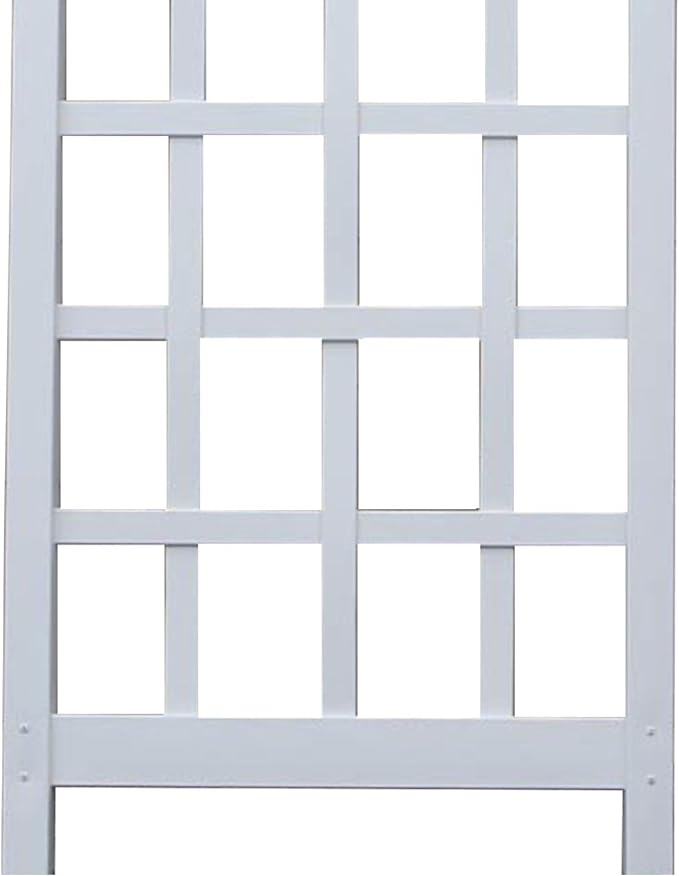 Dura-Trel Cambridge Garden Vinyl Trellis, Wall Mount Plant Support Frame, 28" x 75", White - Decorative Indoor and Outdoor Grid-Style Lattice Stand for Climbing Vines, Flowers, and Vegetable Plants