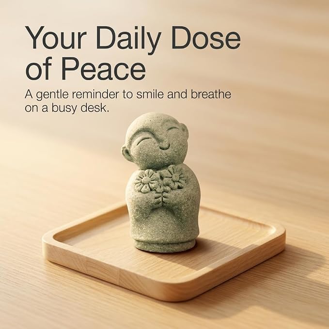 Jizo Statue Small Buddha Figurine for Garden Aquarium Decor | Jizo statue small buddha figurine for garden aquarium bonsai desk zen decor blended sandstone mini buddha sculpture