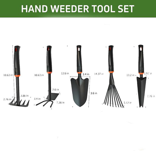 5PCS Weed Puller Tool, Garden Tool Set, Portable Garden Weeder Tool for Vegetable Gardening Backyard Farm Planting