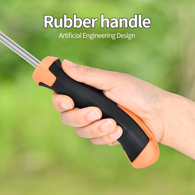 Weed Puller Tool,Newly Upgraded Garden Weeder Stainless Steel Hand Weeder Tool,Multi-Purpose 5 Teeth Weed Remover Tool Weeding Tools for Gardening (Rubber Handle)