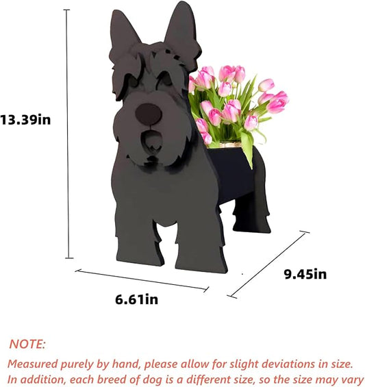 Scottish Terrier Dog Planter Pots, 9.45 x 6.61 x 13.39 Inches | Dog Flower Pot, Cute Animal Shaped Plant Pot, Gifts for Women & Pet Lovers, Indoor Outdoor Garden Home Office Decor