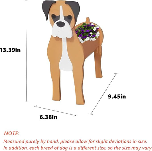 Boxer Dog Planter Pots, 9.45 x 6.38 x 13.39 Inches | Dog Flower Pot, Cute Animal Shaped Plant Pot, Gifts for Women & Pet Lovers, Indoor Outdoor Garden Home Office Decor