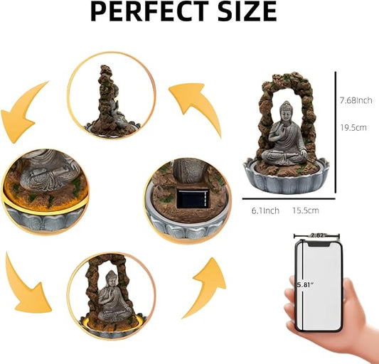 Buddha Statue for Home and Outdoor Decor Solar Powered Flickering LED,Garden Light Zen Meditation Spiritual Room Decor- Buddha Decor Outdoor-Ideas Gifts for Women, Mom