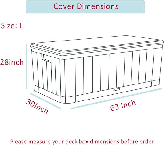 Himal Deck Box Cover, Waterproof 600D Oxford, 63 x 30 x 28 in | Heavy-Duty 600D Fabric, Waterproof Protection, UV Resistant, Outdoor Storage Cover, Waterproof Outdoor Furniture Covers