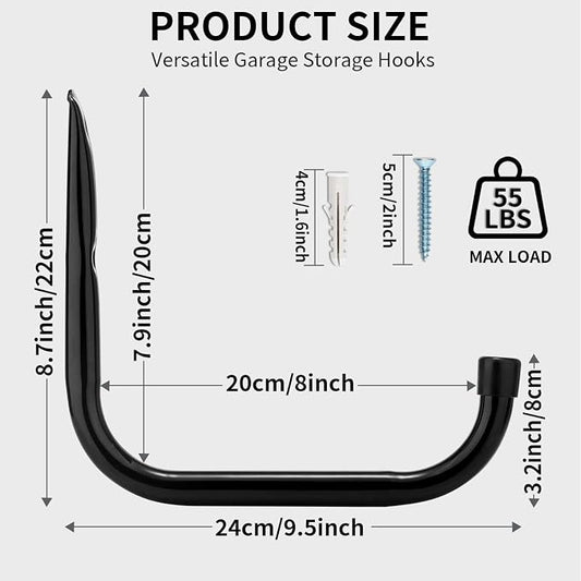 Ladder Storage Hook, Garage and Garden Storage Utility Hook, Heavy Duty Jumbo Arm Hanger