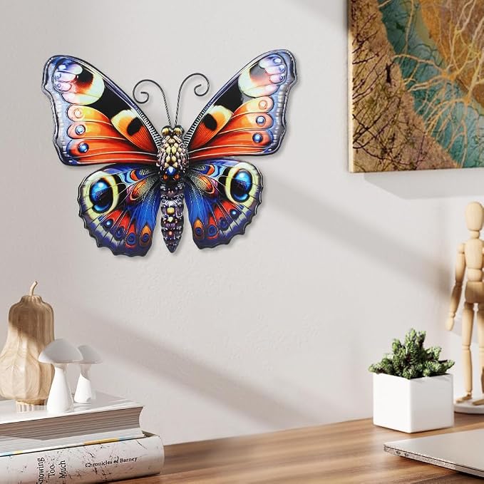 VEWOGARDEN Butterfly Wall Decor, Large Outdoor Metal Hanging Wall Art for Home Outside Patio Garden Fence Decorations
