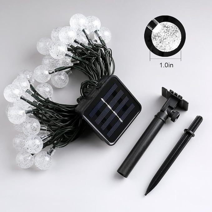 Toodour Solar String Lights Outdoor, 56ft 100 LED Globe String Lights with 8 Modes, Waterproof Solar Christmas Lights for Garden, Lawn, Gazebo, Porch, Yard, Wedding, Party Xmas Decor - Warm White