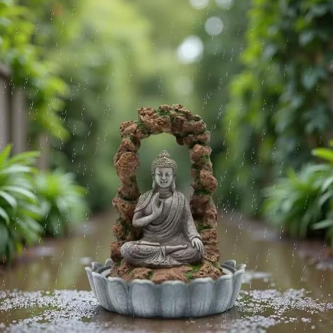 Buddha Statue for Home and Outdoor Decor Solar Powered Flickering LED,Garden Light Zen Meditation Spiritual Room Decor- Buddha Decor Outdoor-Ideas Gifts for Women, Mom