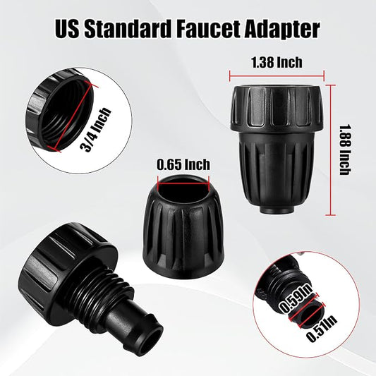 US Standard Faucet Adapter 6pc, 3/4 "Faucet to 1/2" Drip Irrigation Fitting Garden Hose Adapter