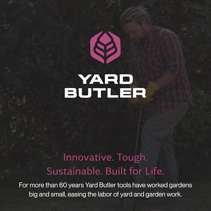 Yard Butler Manual Lawn Coring Aerator, ID-6C - Lawn Care Tool for Aerating - Long-Handled - Power-Coated Steel Construction - Comfortable Cushioned Handles Garden Tool - Easy to Use
