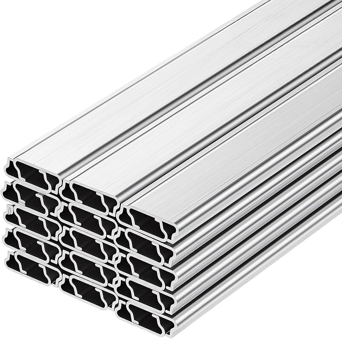 VEVOR Greenhouse Spring Wire and Lock Channel, 30 Packs 6.56 ft PVC-Coated Wiggle Wire & Aluminum Alloy Channel Bundle Kit with Included Screws, 0.05 in Thickened, Poly Film & Shade Cloth Attachments