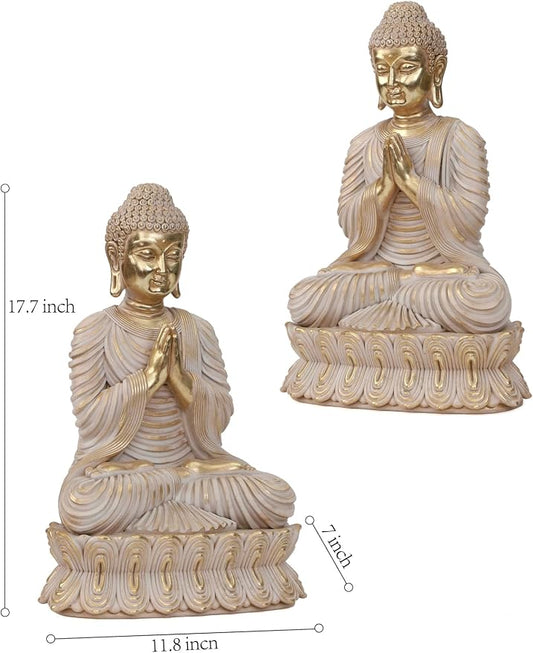 Suoedd Buddha Statue for Home Decor Gold for Spiritual 17.7"-Buddha Decor for Living Room-Gig Buddha Statues for Zen Decor–Indoor Buddha Gift for Shrine,Meditation or Relaxation