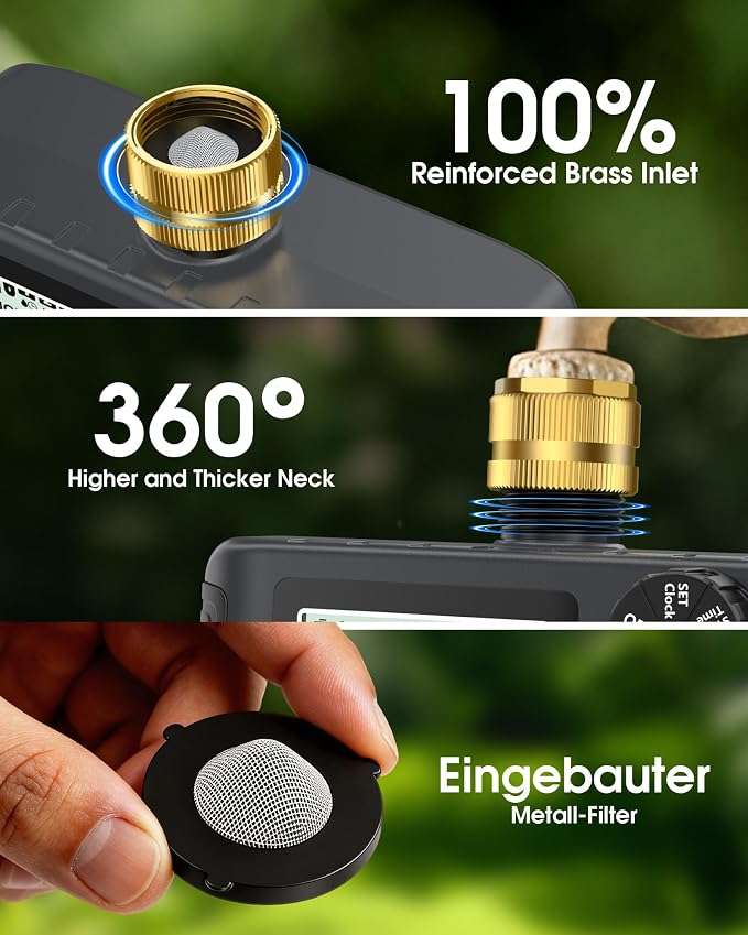 Insoma 4 Zones Sprinkler Timer with Brass Inlet & Outlet, Water Timer for Garden Hose with Auto/Manual/Rain Delay Mode, Hose Timers for Irrigation Watering System for Yard, Lawn, Plant Watering