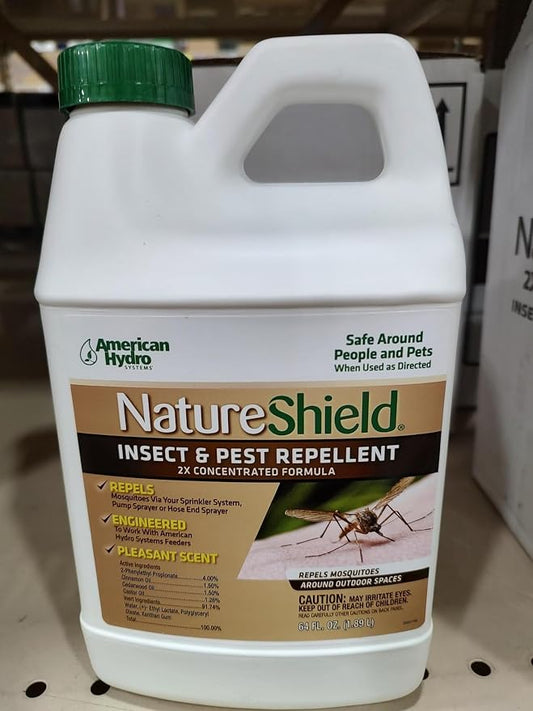 NatureShield Insect and Pest Repellent, Outdoor Bug Repellent for Patio and Lawn, Use with Irrigation Feeder System, Pump or Hose End Sprayer, 64 Fl Oz, 4 Pack