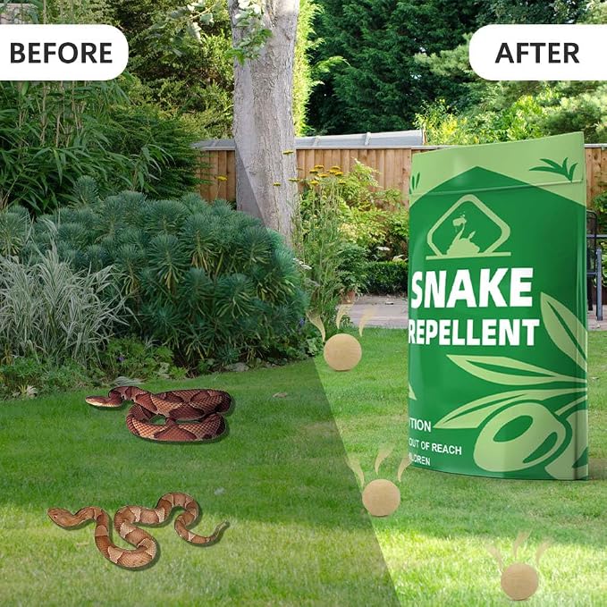 Mole & Snake Repellent, Snake Away Repellent for Outdoors, Snake Repellent Indoor, Snake Deterrent for Yard Pet Safe, Snake Out Repellant for Garden/Lawn/Garage-10P