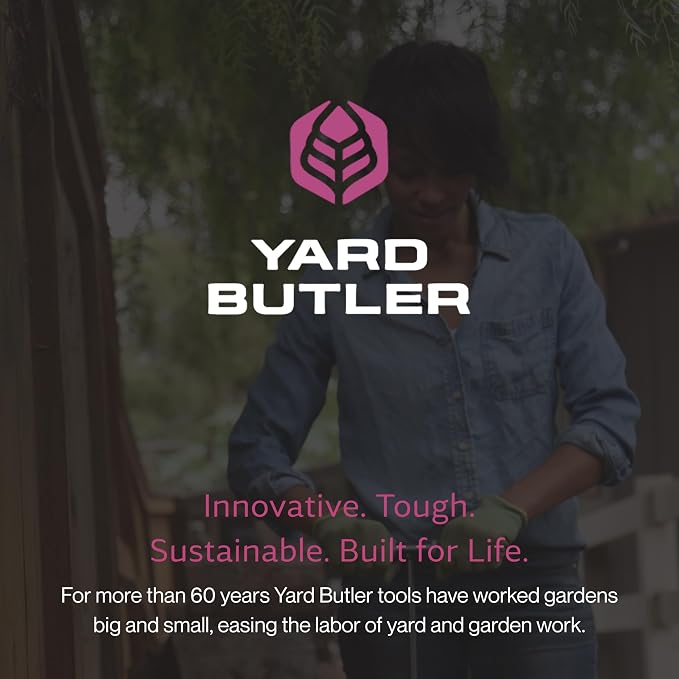 Yard Butler ICA-36 Compost Aerator - Lawn Care Tool for Aerating - Long-Handled - Power-Coated Steel Construction - Comfortable Cushioned Handles Garden Tool - Easy to Use